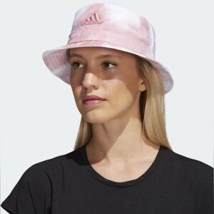Adidas Light Pink white tie dye Bucket Hat